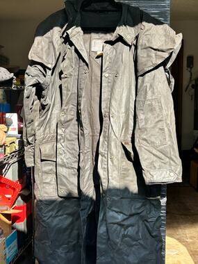 Outback Trading Co Oilskin Duster Coat Jacket Tall XL Black 2051 Vintage